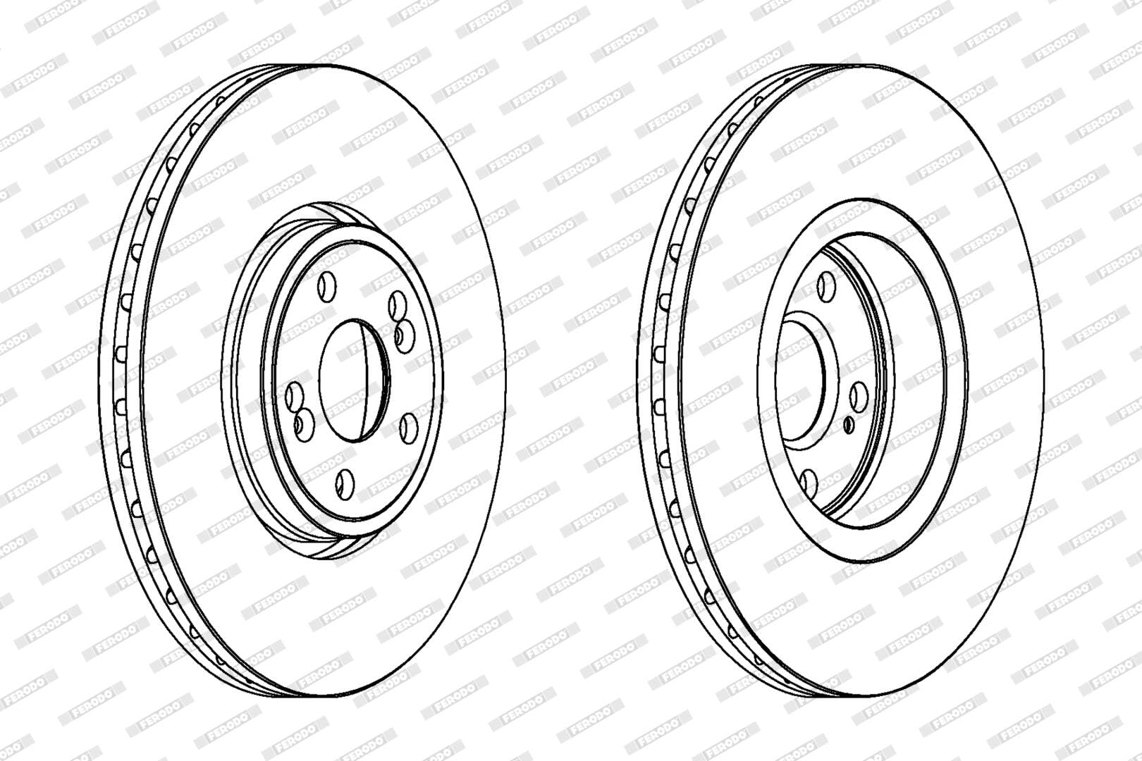 FERODO DDF1405C-1 2x Disque de frein Avant Ø324mm Hauteur: 47mm Épaisseur: 28mm ventilé Compatible avec RENAULT Espace 4 JK, JK0/1 Vel Satis 3/5 portes BJ0