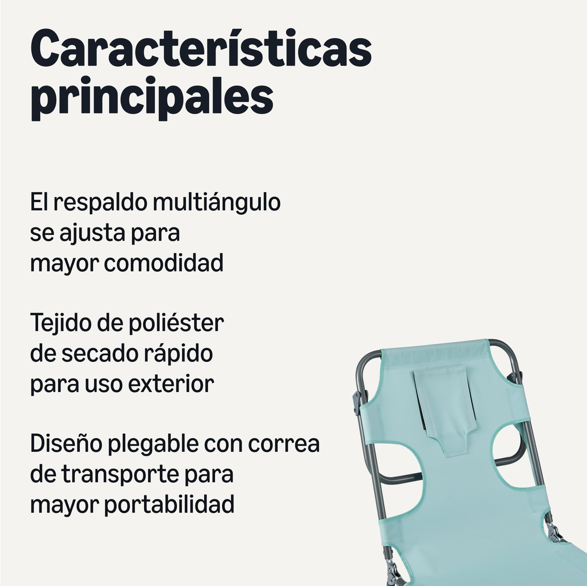 Amazon Basics Sillón para Exteriores, Azul, Paquete de 1