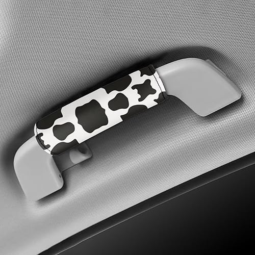 Miniatura 4 de Belidome Juego de 2 fundas para manija de equipaje con estampado de vaca para identificación de maleta, equipaje para el techo del automóvil,
