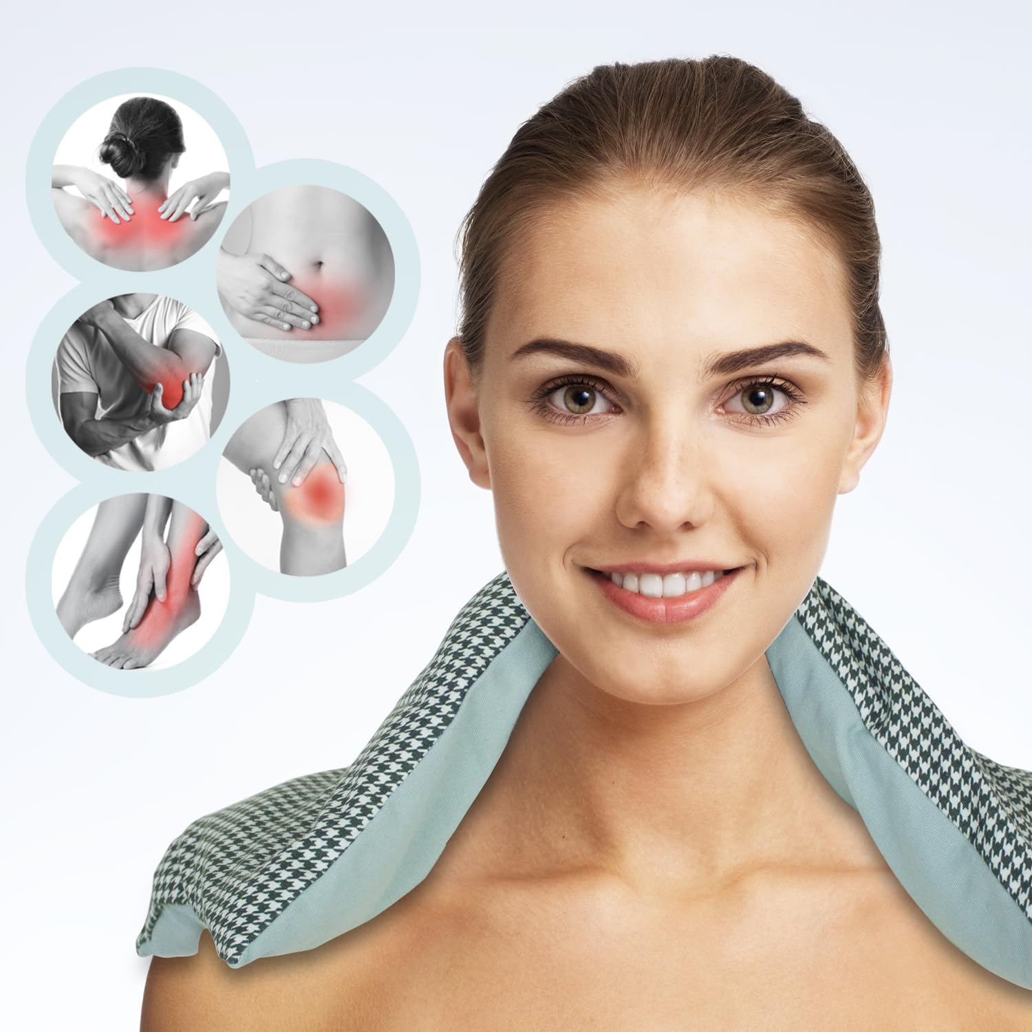 BEPER C302AAC003 Almohadilla térmica con huesos de cereza y lavanda, banda térmica y refrescante de algodón extraíble, remedio natural para calambres, dolor muscular y relajación