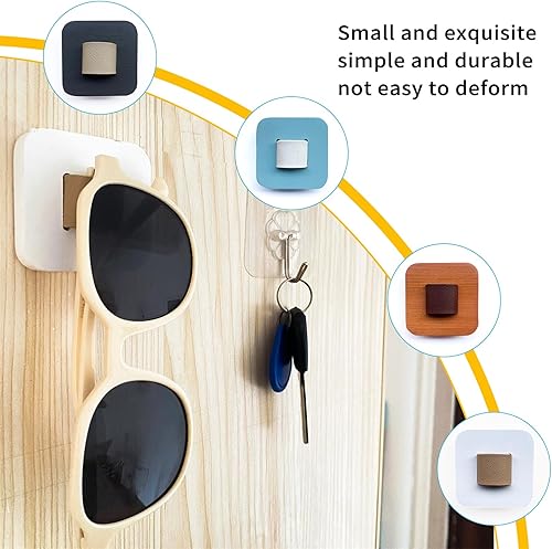 Miniatura 2 de Organizador de lentes de sol de madera, almacenamiento para gafas de sol, montaje en pared, exhibición de gafas, decoración del hogar, (4 unidades,