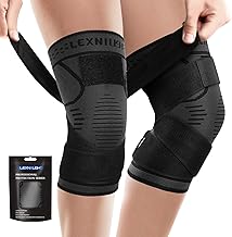 Copper Knee Support for women/Men with Strap (2 Pack) - Best Knee Compression Sleeve for Knee Pain Relief,Arthritis,Joint Pain,Meniscus Tear,ACL,MCL, Adjustable Knee Brace for Running,Gym,Sports