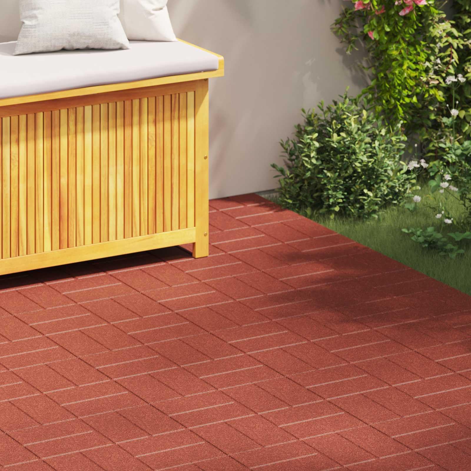 vidaXL Pietra da Passo 6 pz Rosso 40,5 x 40,5 x 2 cm Gomma