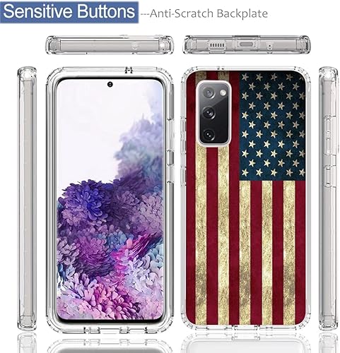 Miniatura 5 de Funda de teléfono para Galaxy S20 5G, Samsung S20 SM-G981U con protector de pantalla de vidrio templado, bonito patrón de bandera transparente,