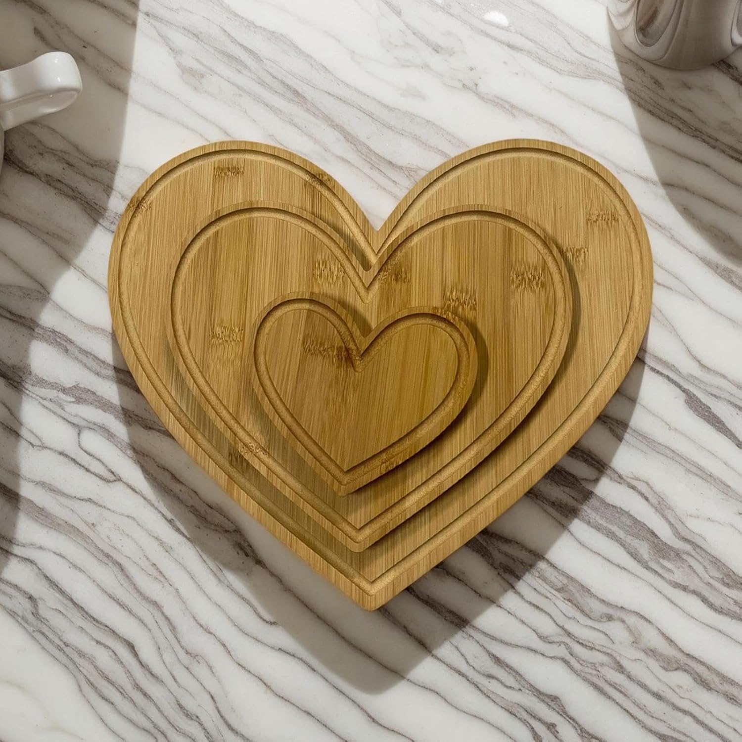 ハート シャルキュトリー ボード | 美的デコレーショントレイ,木製 パン チーズ プレート | 家族と友人とのキッチン、ホームパー