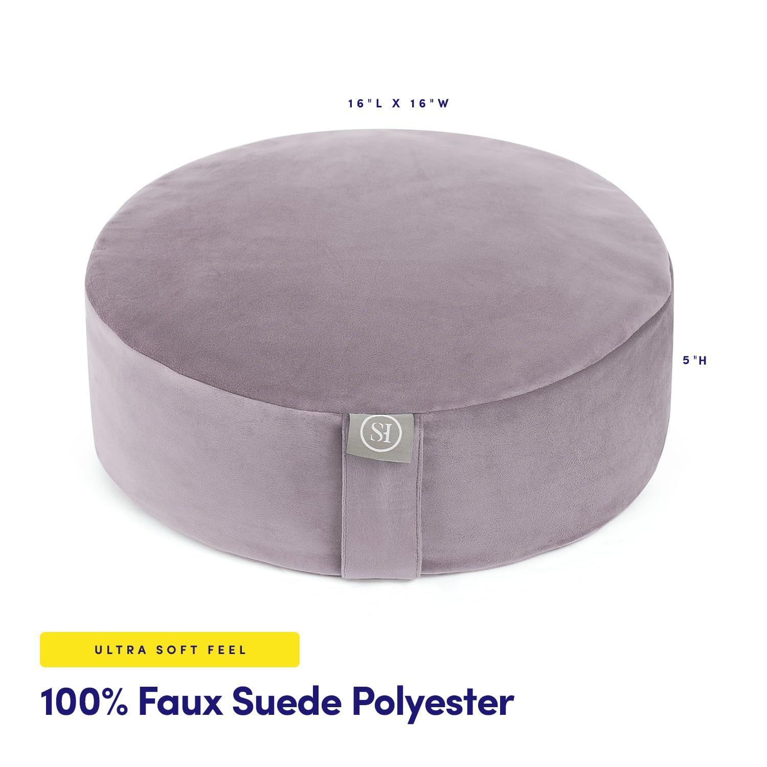 Sweet Home Collection Cuscino da meditazione per yoga e recupero, cuscino di supporto per meditazione, yoga, pilates e relax, imbottitura con conchiglie di grano saraceno, fodera rimovibile