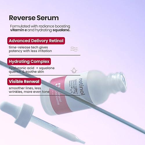Miniatura 3 de Suero de retinol para la cara  Suero reductor de líneas finas y arrugas  Suero facial hidratante nocturno con ácido hialurónico, vitamina E,