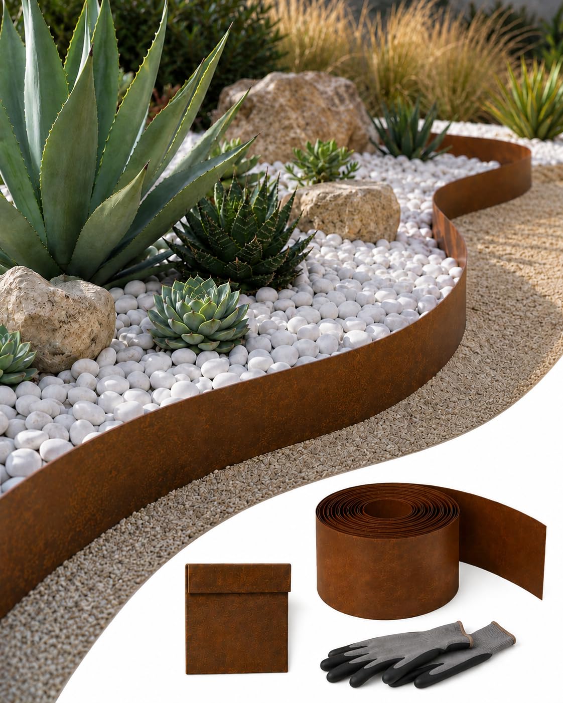 Corten Stahl Rasenkante