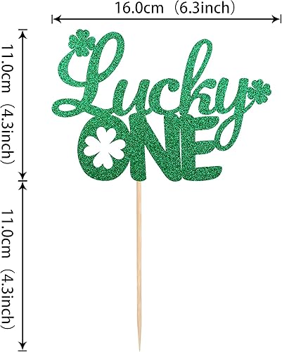 Miniatura 9 de Paquete de 24 decoraciones para cupcakes del Día de San Patricio, trébol de cuatro hojas con purpurina verde, bandera irlandesa, decoración para