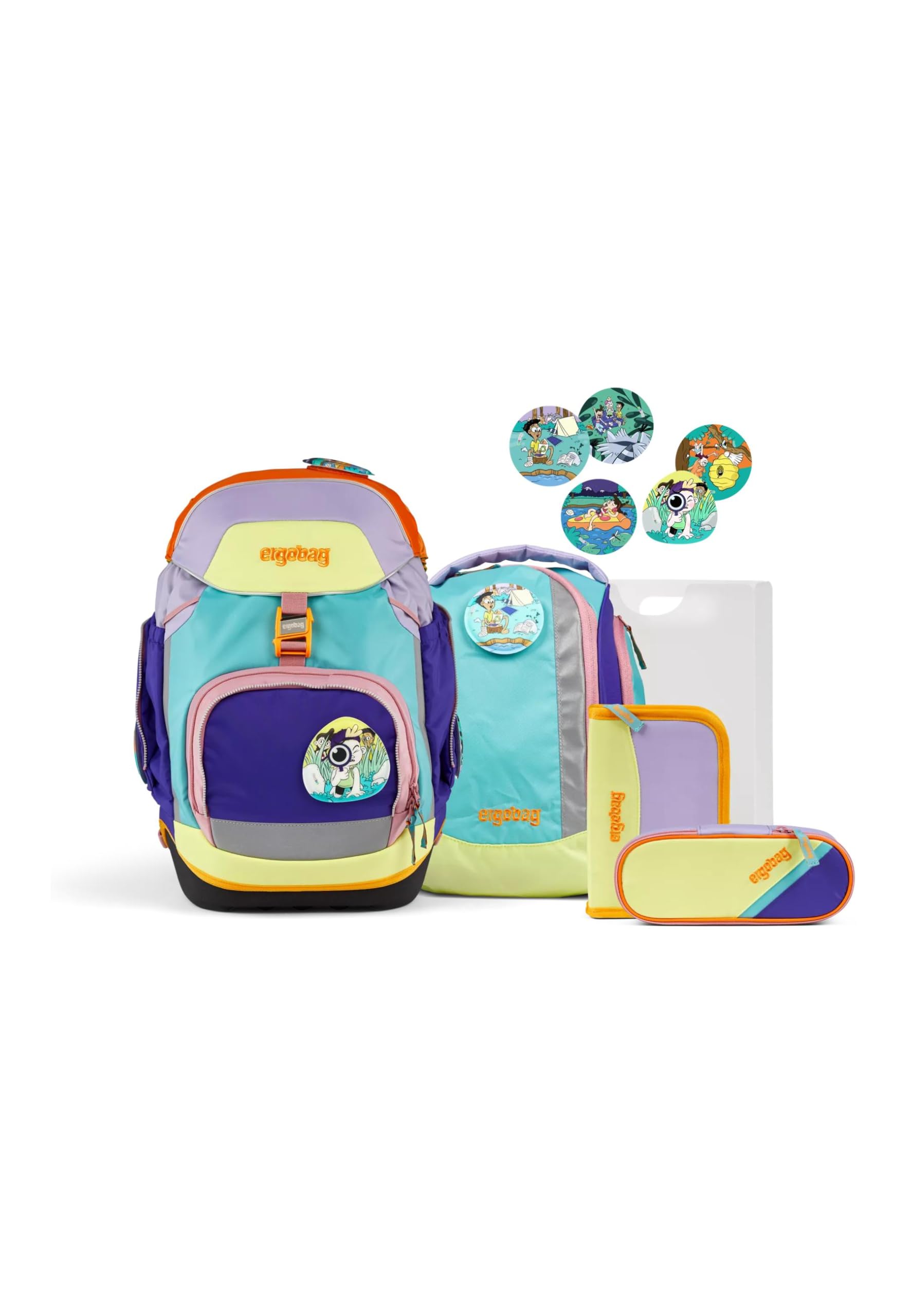ergobag 01067-40154-10 - Pack Schulranzen Set 6tlg. Comic NaturBärlebnis