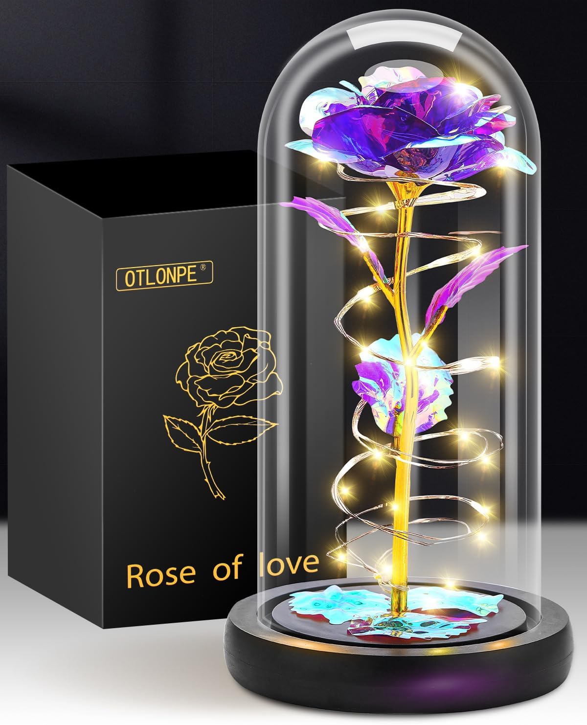 Schöne Und Das Biest Rose Im Glas LCCL Schönheit und das Biest Rose Kit, Rose im Glas mit LED Licht