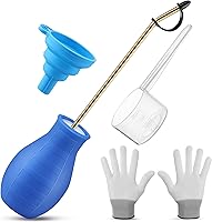 Vista 8 de Plumero de polvo de tierra de diatomeas de 14 onzas, pulverizador de bulbos, dispensador de aplicador de polvo de jardín con tubo de metal largo