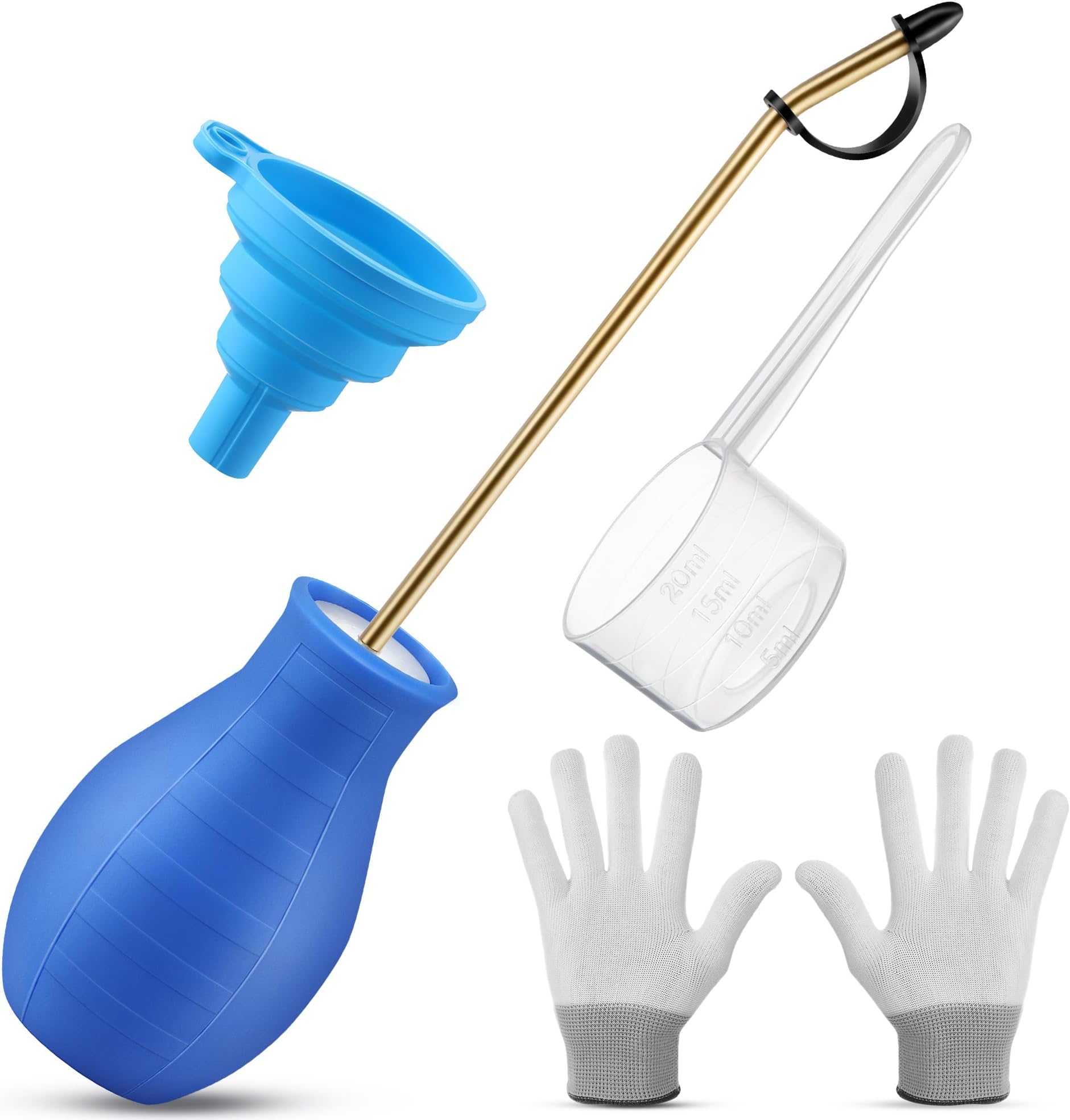 Diatomaceous Earth Powder Duster, Garden Powder Applicator Dispenser with Long Metal Tube, Bulb Duster Sprayer Insect Duster for Home Powder for Organic Gardening Agricultural Supply 1 Pack (Blue)