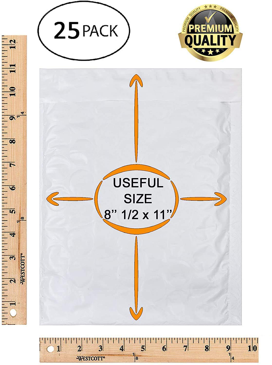 ABC - Buste imbottite con bolle d'aria, 8,5 x 11 cm, confezione da 25 Imbottitura spessa a bolle d'aria. Buste resistenti, resistenti, impermeabili e antistrappo. Spedizione, spedizione, imballaggio.