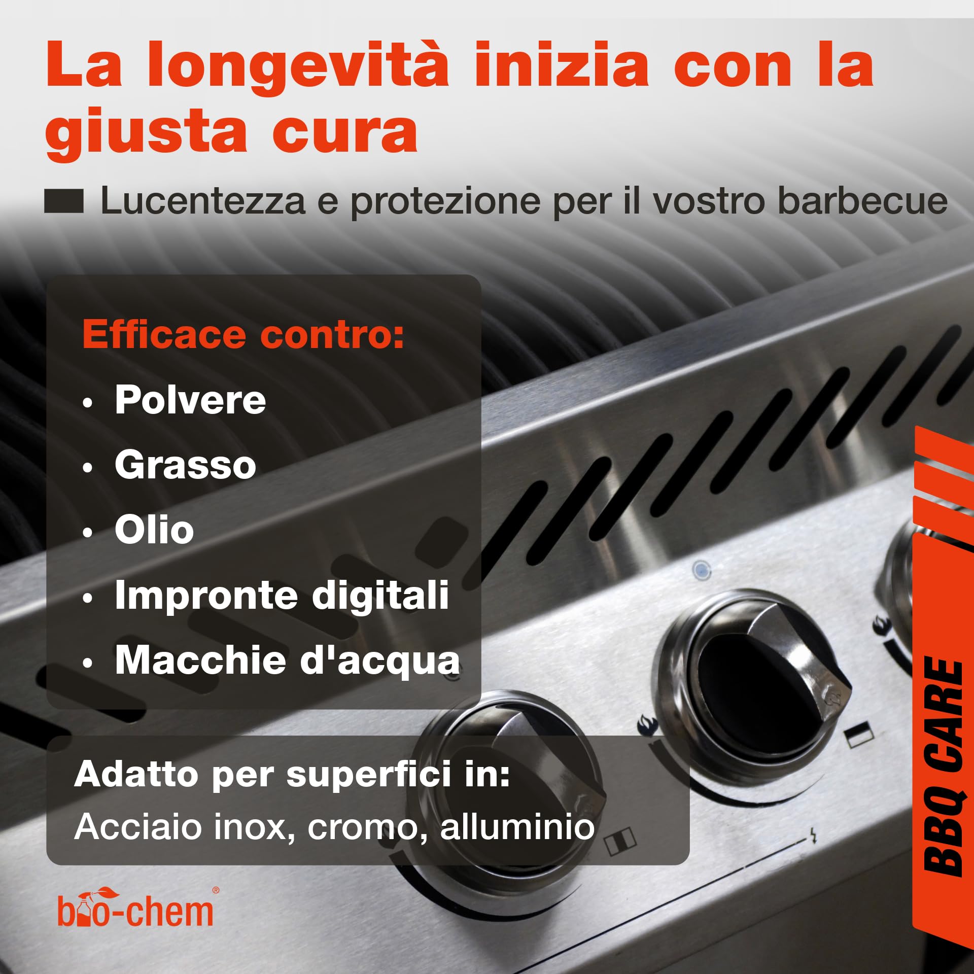 bio-chem Detergente per forni e barbecue in inox 10L | Prodotto in spray detergente per griglia, forno, plancha, cucina, friggitrice - Pulizia dell'acciaio inossidabile