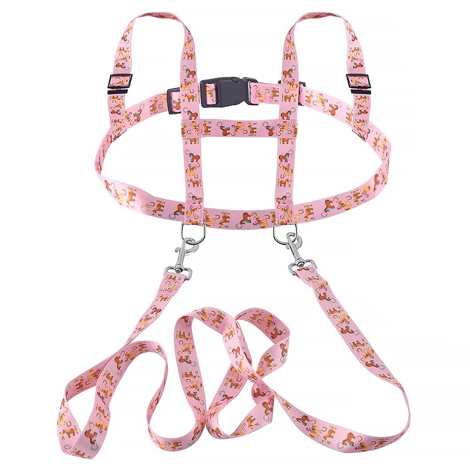 Guinzaglio per cavalli rosa, per giocare per bambini, misura regolabile, favorisce il movimento e la fantasia