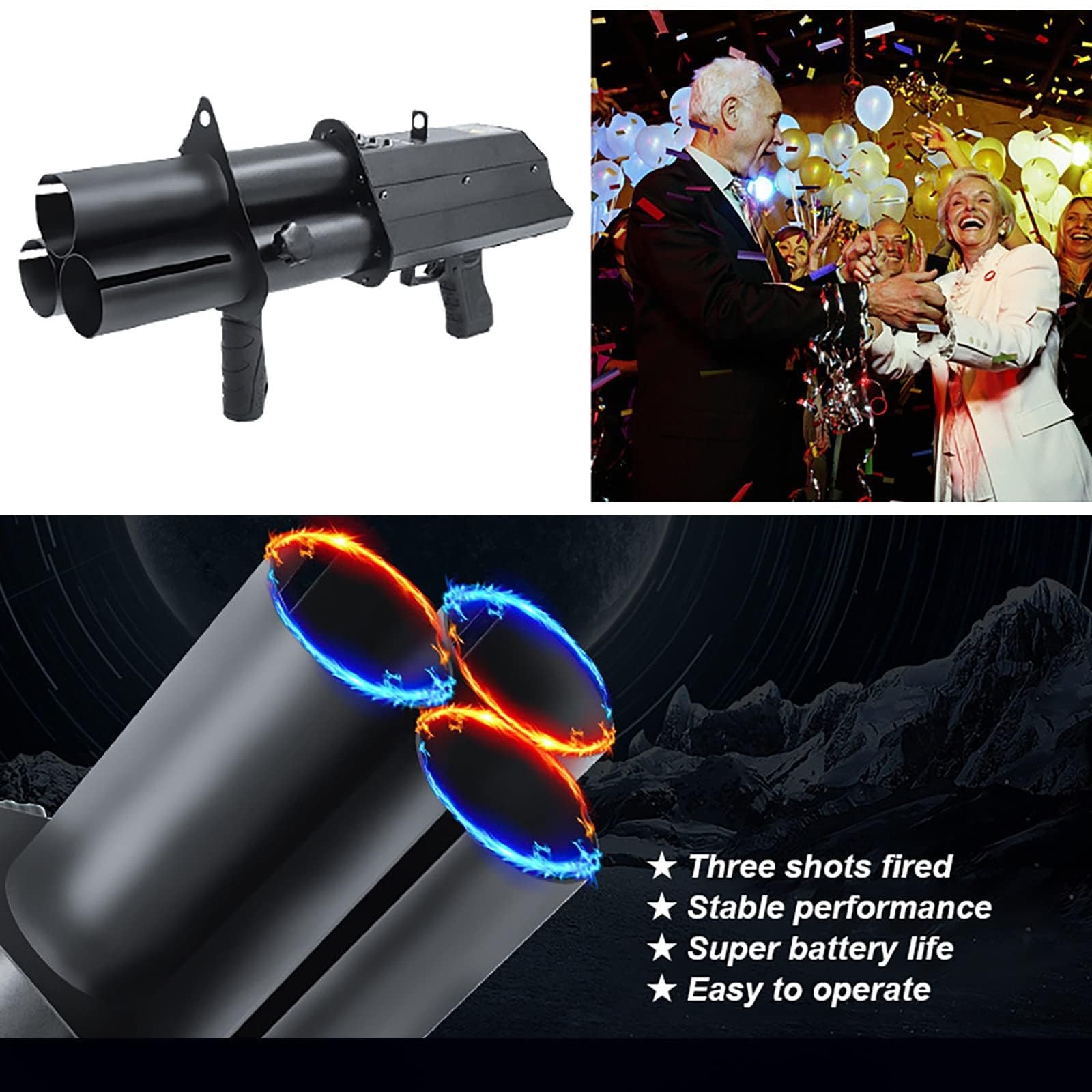 Lanciacoriandoli, Macchina Portatile Elettrica per Coriandoli da Palcoscenico, Coriandoli Blaster Gun, Spara Coriandoli Effetto Palcoscenico Professionale per Effetto DJ Disco Party