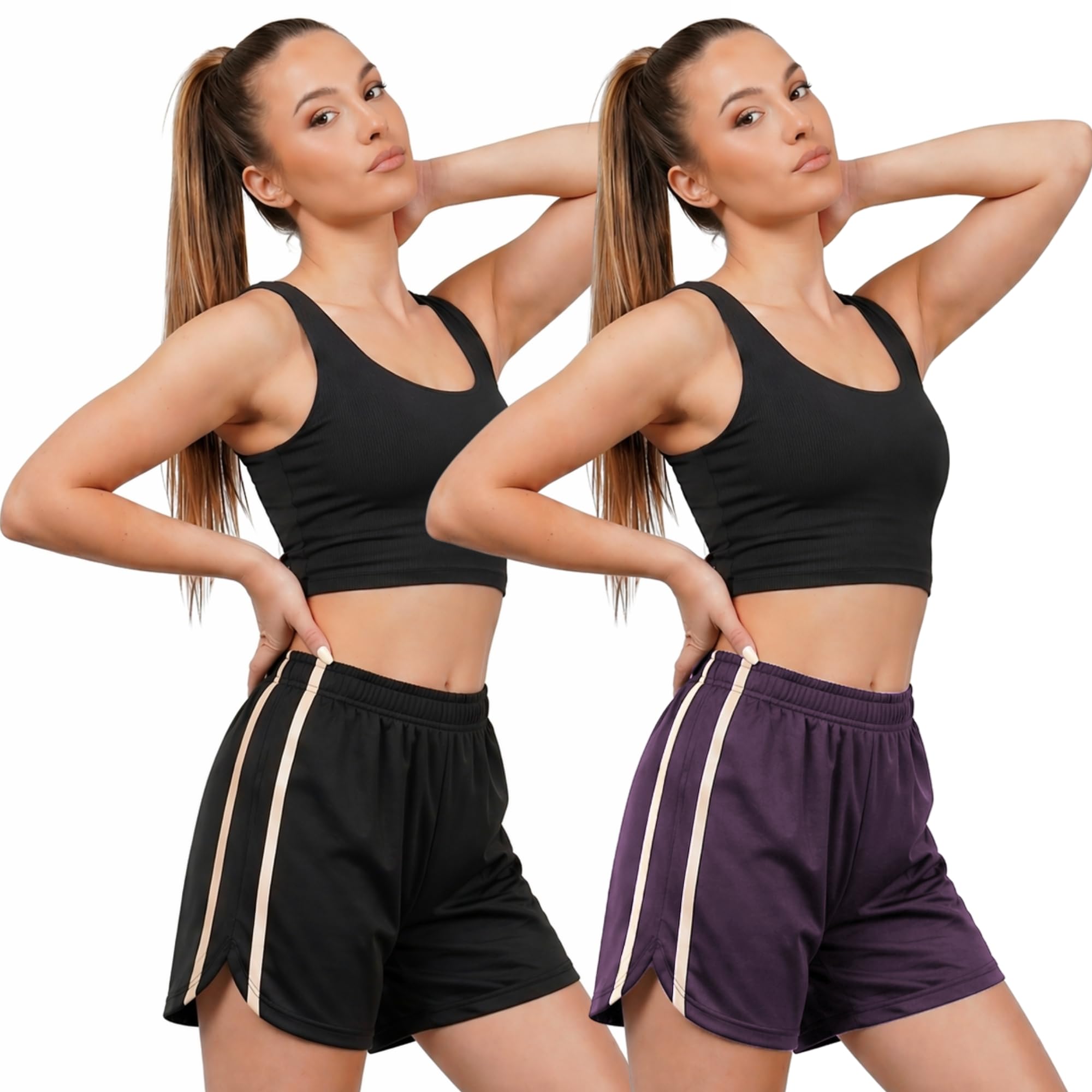 Women Workout Shorts with Side Patti Design, Comfortable Gym, Running & Sports Shorts for Woman, Stylish Woman Summer Shorts for Activewear-image-39