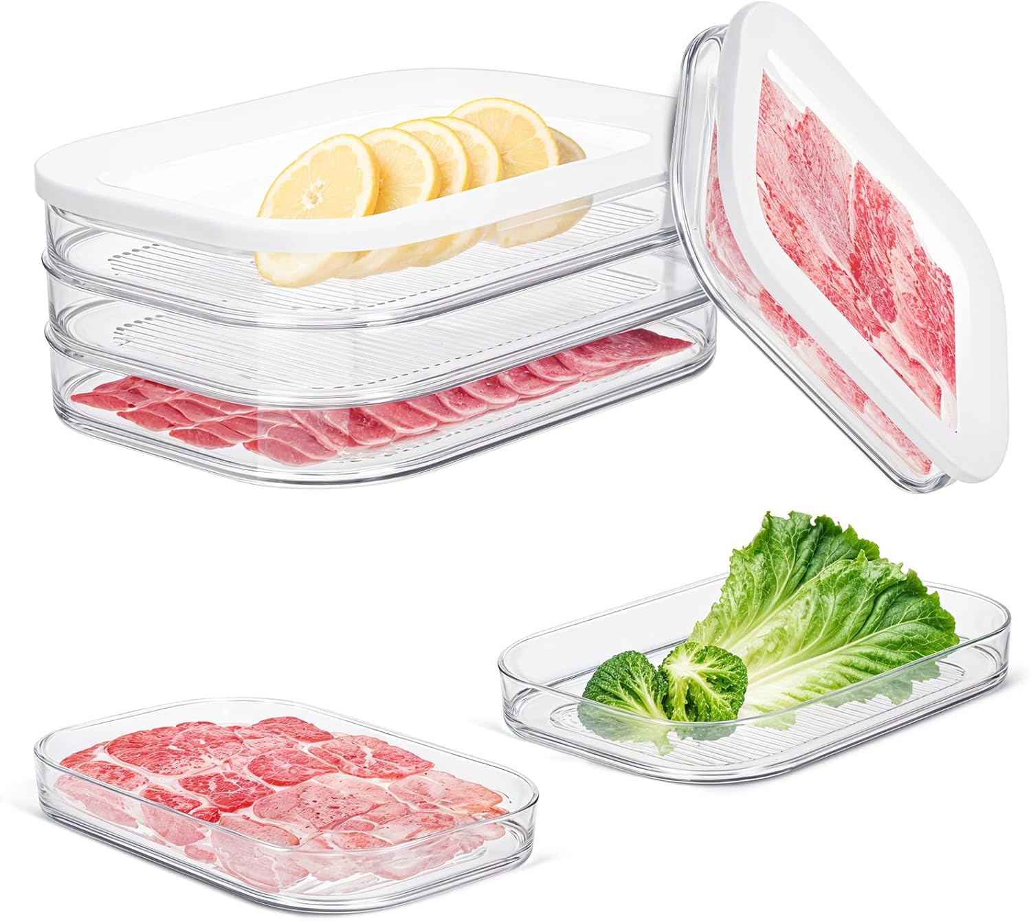 3 Layer Meat Container for Fridge, Stackable Bacon Cheese Container for Refrigerator, Food Storage Boxes with Lid for Cold Cuts, Lunch Meat, Salami, Meal Prep Containers, BPA Free 3 Layer Meat Container for Fridge, Stackable Bacon Cheese Container for Refrigerator, Food Storage Boxes with Lid for Cold Cuts, Lunch Meat, Salami, Meal Prep Containers, BPA Free