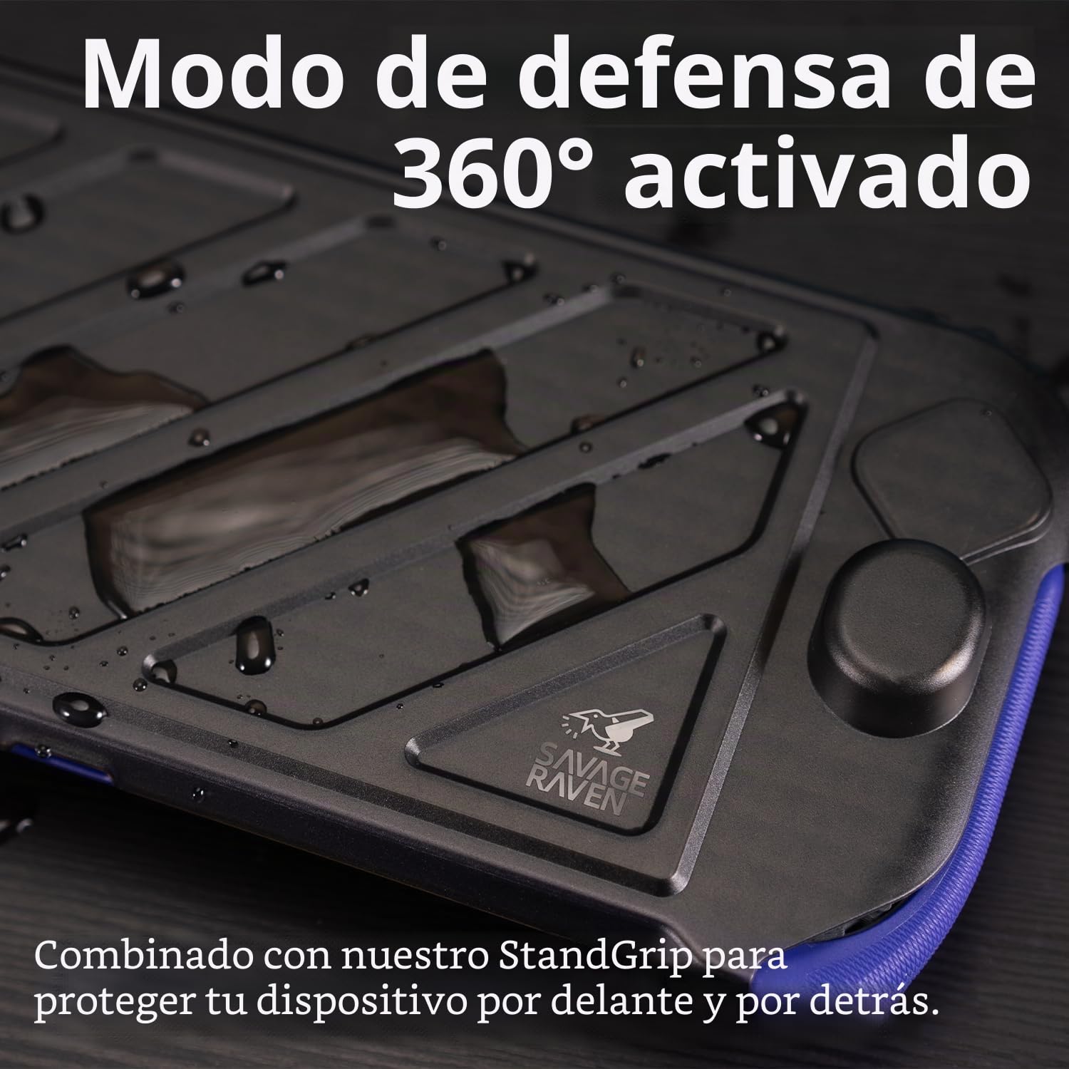 Savage Raven by Skull & Co. StandGrip Front Cover Bundle for Nintendo Switch 2: Protective Case with Textured Grips Full Protection and Hard-Shell Front Cover Handheld Design - Smoky Black
