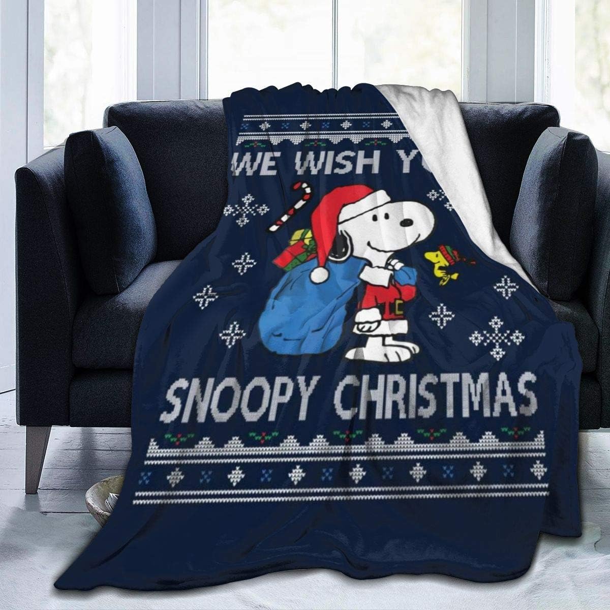 Kuscheldecke Decke Sofa Wir wünschen Ihnen einen Snoopy