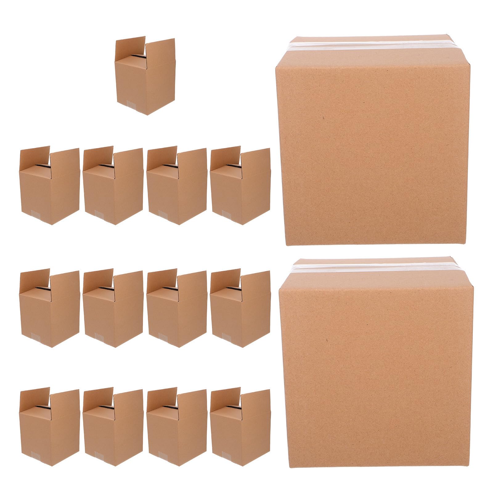 HEMOTON Lot de 15 Boîtes en Papier Carrées Polyvalentes, Boîtes D'emballage Solides pour Réduire L'impact, Déménagement