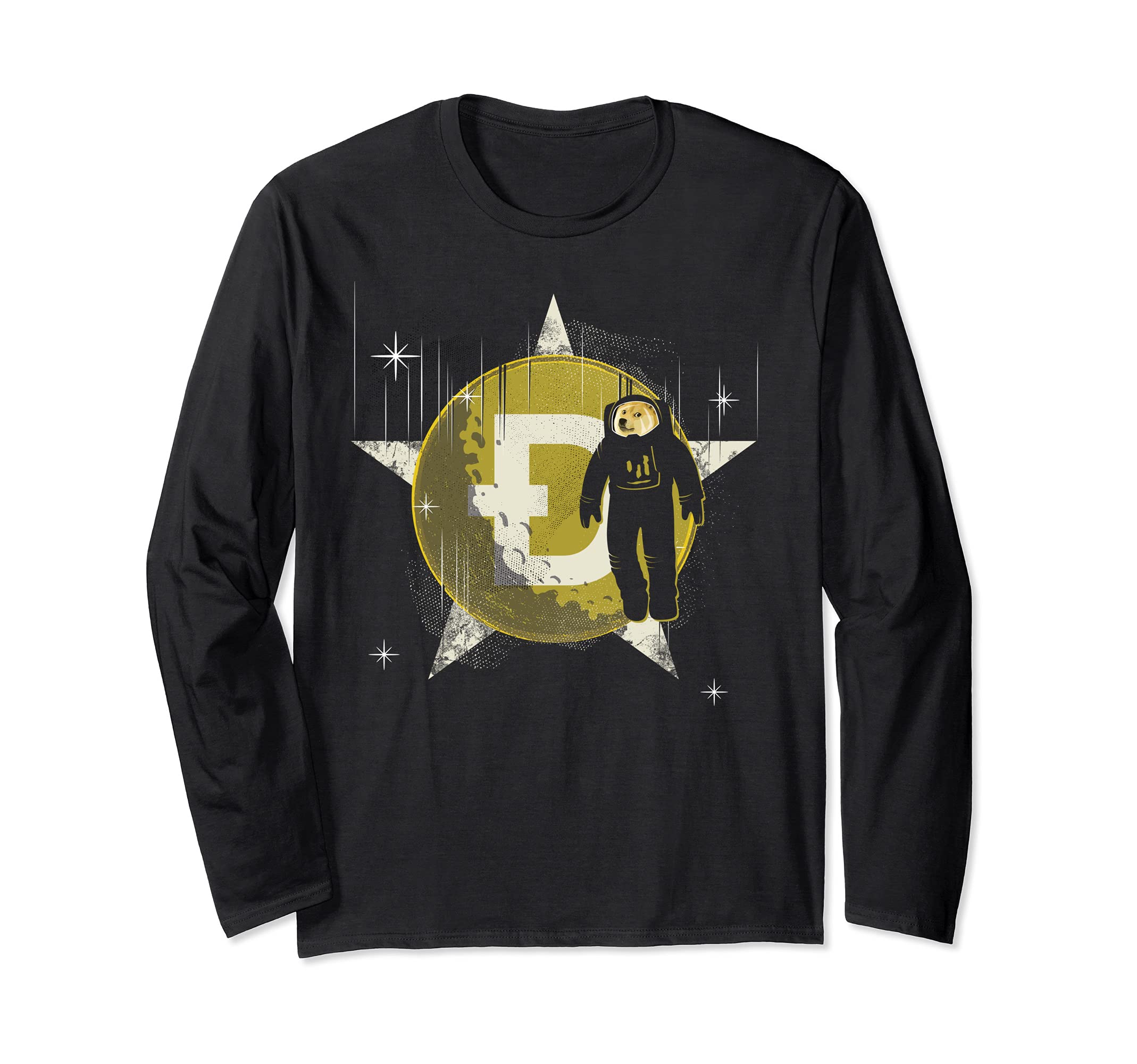 Dogecoin DOGE To The Moon Astronaut Space Shiba Long Sleeve T-Shirt