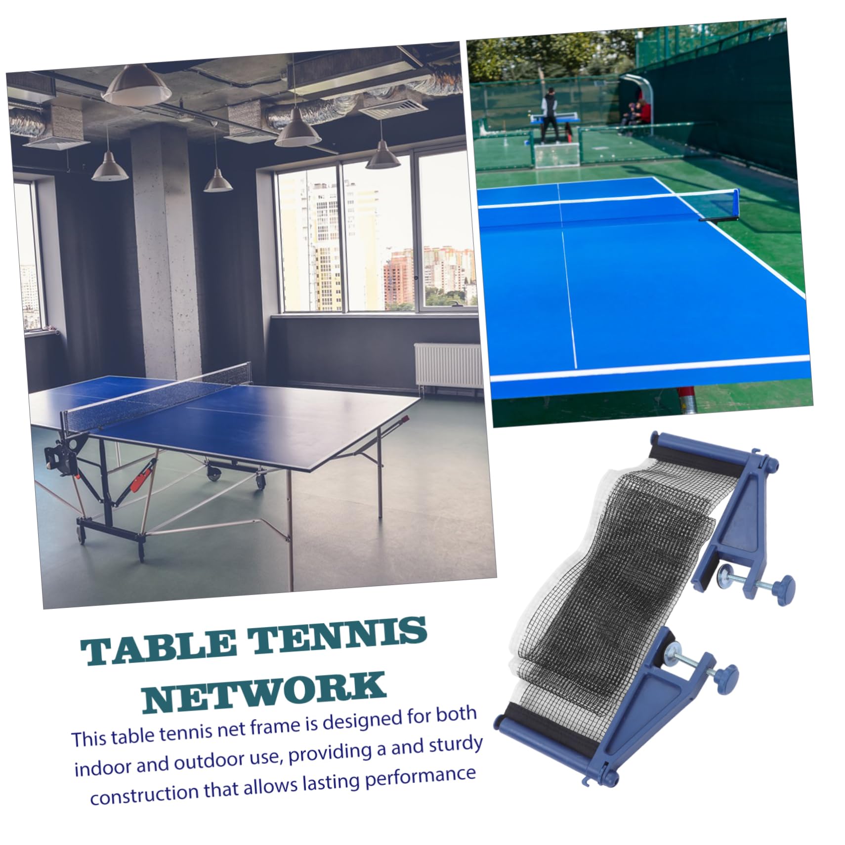Yardwe Rete da Ping Pong con Morsetti Rete da Tavolo da Ping Pong Telescopica per Interni Ed Esterni Pali Inclusi Materiale Resistente Facile Installazione e Trasporto