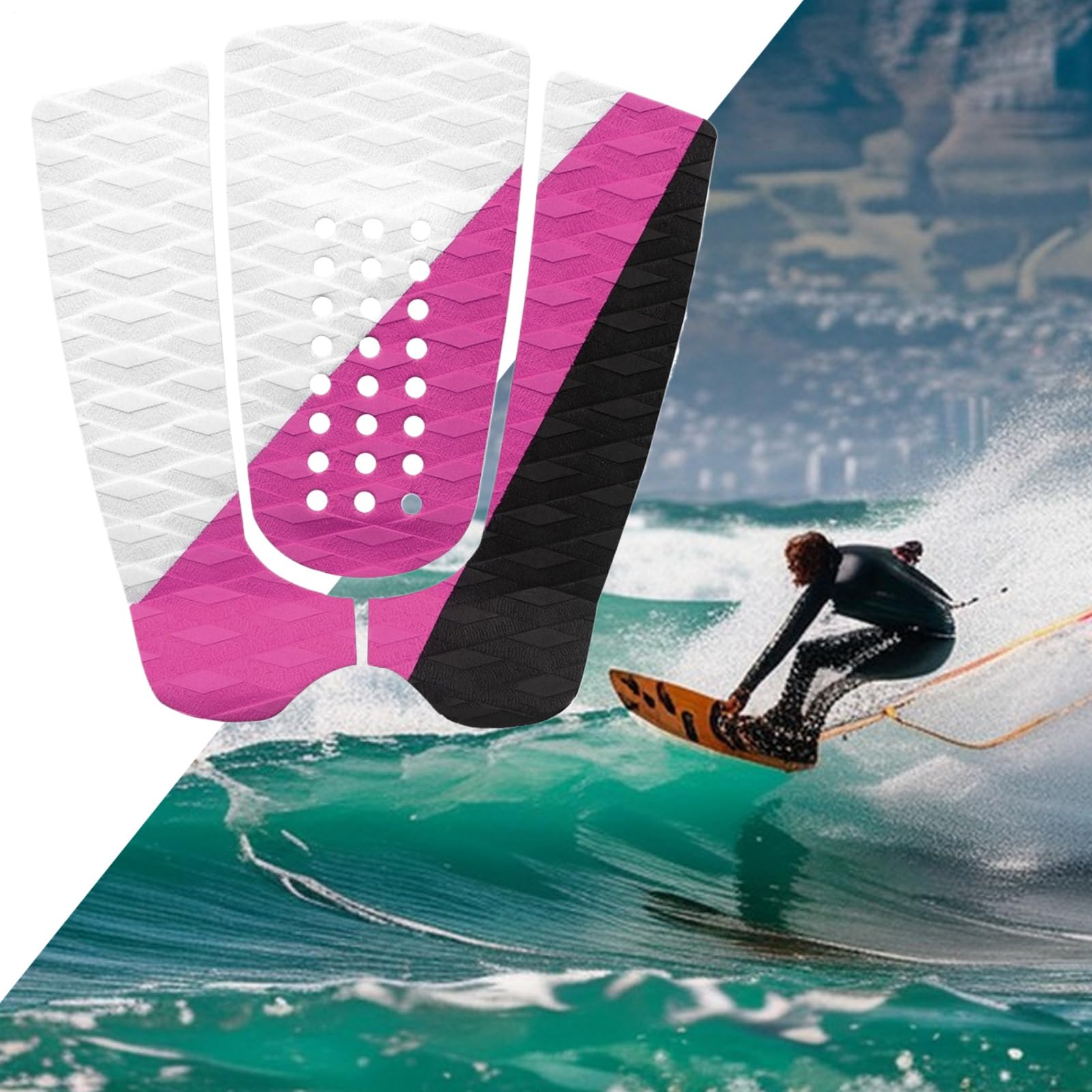 Almohadilla Antideslizante para Tabla de Surf - Almohadilla Acolchada para Cola de Skimboard | Accesorios Ligeros Antideslizantes para Deportes Acuáticos, Paddle Surf, Kayak y Playa