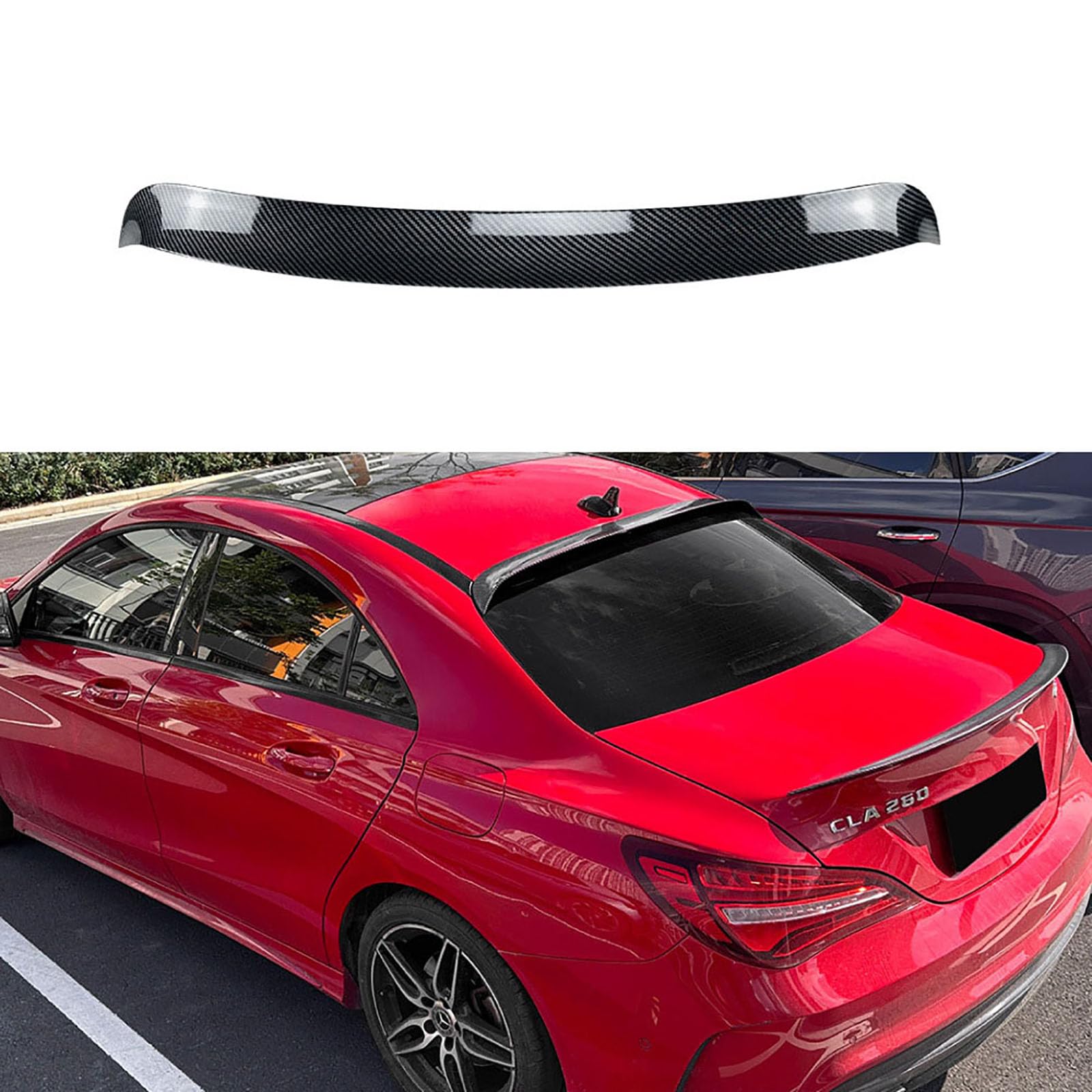 YPFYBHD Compatible with Benz CLA-Class C117 2019-2019 AMG, Car Rear Roof Trunk Spoiler Wing Air Deflector Tuning Exterior Accessories,carbon fiber look