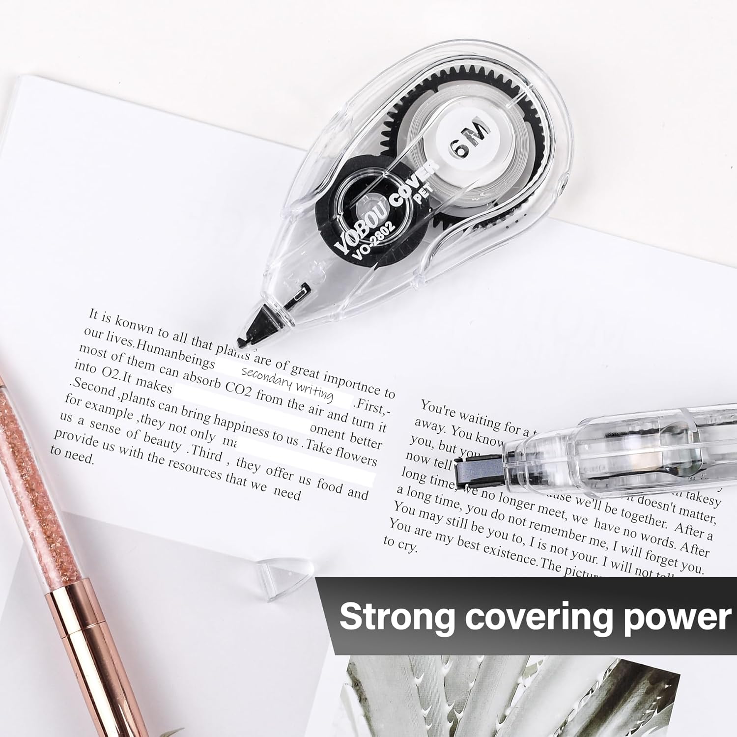 Temiary 5Pcs White Out Correction Tapes, Easy To Use Applicator For Instant - View #2