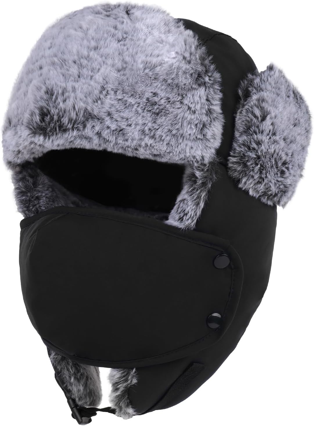 Trapper Hat Russian Ushanka Winter Hats for Men and Women，Windproof with Face Cover and Ear Flaps