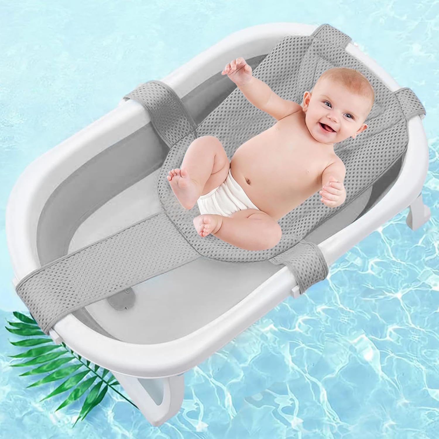 Antidérapant tapis de bain pour bébé Coussin de tête filet de bain 5 coins sécurité