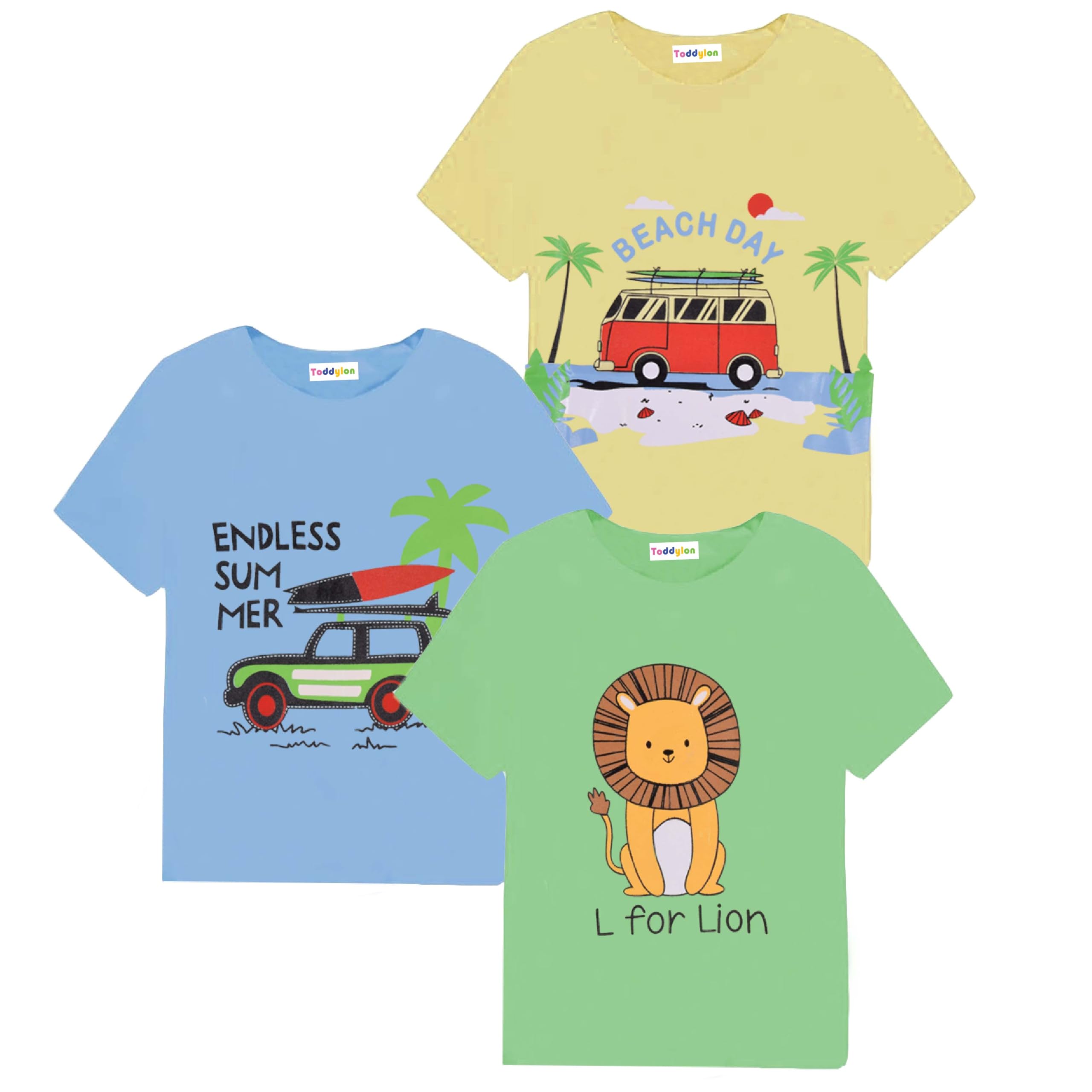 ToddylonBoys & Girls Regular Fit T-Shirts Kids Cotton Half Sleeve Tshirt Summer Tops (Tshirts Only)