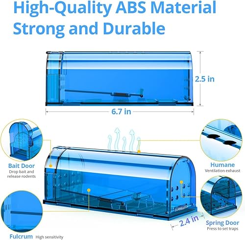 Miniatura 3 de Trampas para ratones, trampa humana para ratones, fácil de instalar, atrapa ratones, rápido, eficaz, reutilizable y seguro para familias, paquete de
