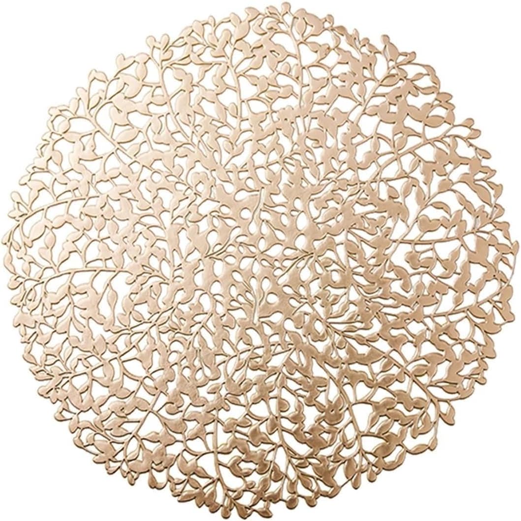 Placemats Set of 1/6pcs Hollow Out Leaf Place Mats Coaster(6pcs)
