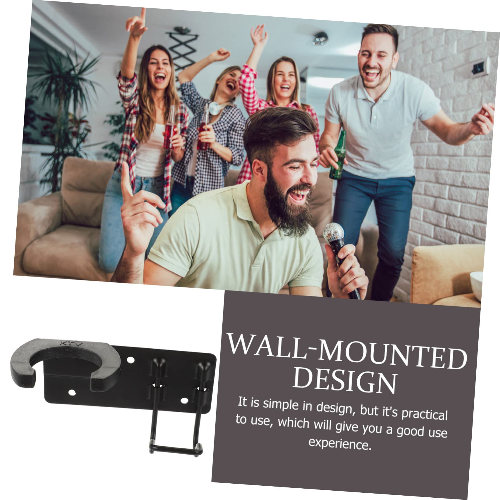 LALADEFIEE Practical Wall Mounted Microphone Rack Sturdy Iron Microphone Holder for Ktv Durable Mic Storage Stand for Microphones Space Saving Design with Easy Installation