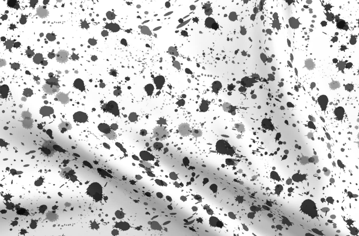 Spoonflower Fabric - Dots Paint Spots Splash Black White Splatter Printed on Upholstery Velvet Fabric Fat Quarter - Upholstery Home Decor Bottomweight Apparel