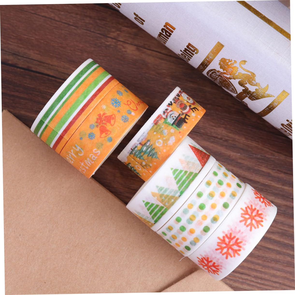 EXCEART 72rollos Cintas Adhesivas Washi De Navidad para Decoración De Scrapbooking y Manualidades Diseño Temático Festivo para Planificadores y Embalaje De