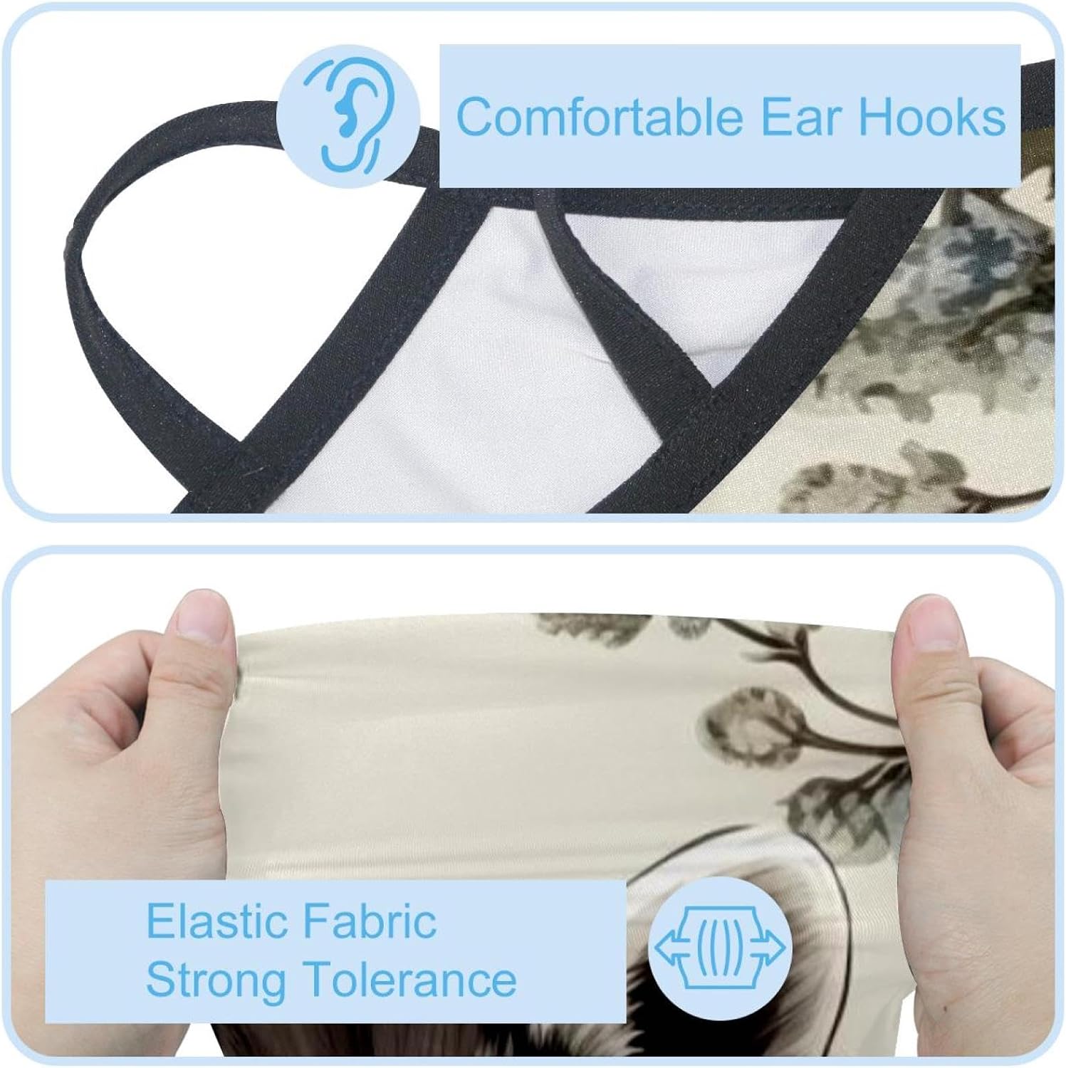 4 Pieces Bear Neck Gaiter Face Cover for Sun Protection UPF 50+ UV Face Mask Reflective for Men Women Fishing Cycling Hiking