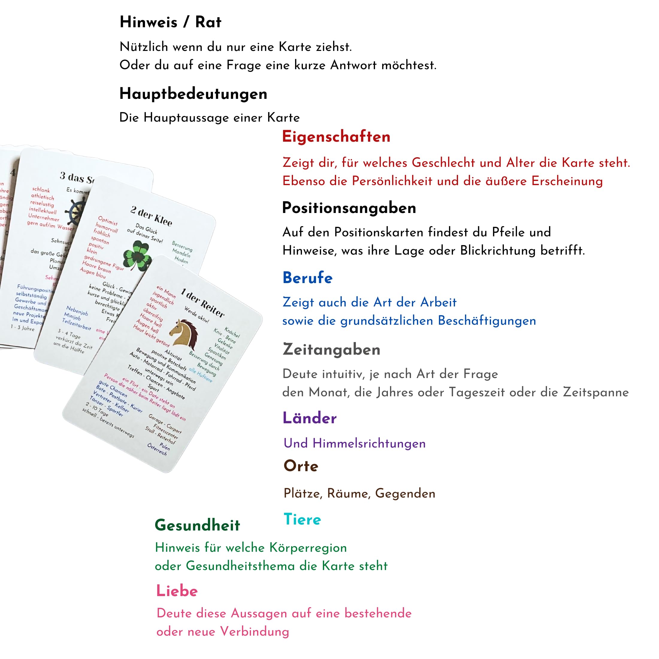 Lenormand Lernkartenset 9x4 für Anfänger und Fortgeschrittene | Grand Tableau Lenormanddeck, Legeschablone als Tuch, Booklet, Kartenlegen lernen