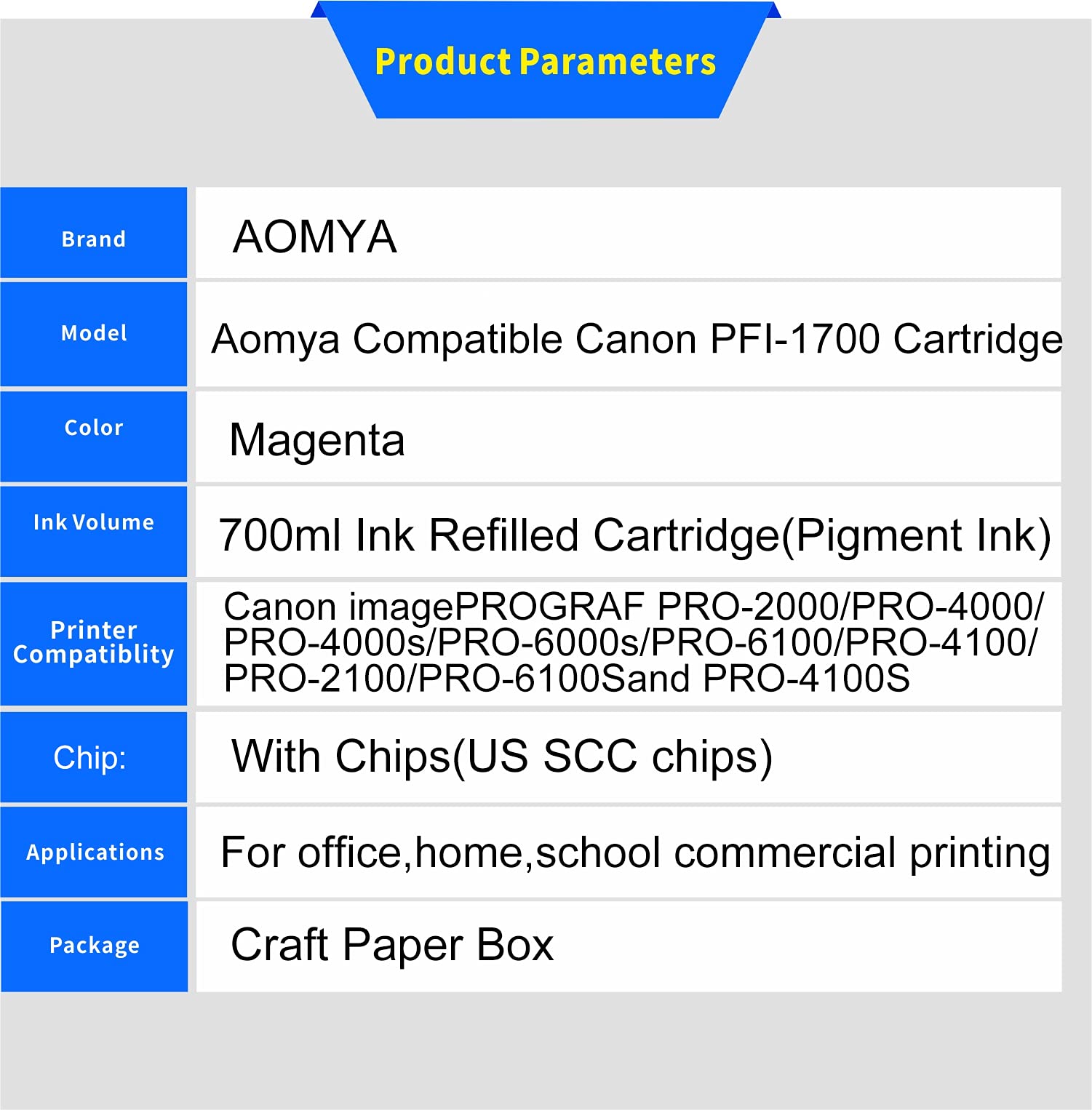 Canon PFI-1700シアン CANON PFI-1700 Ink Cyan Standard Capacity 700 ml Pack of 1