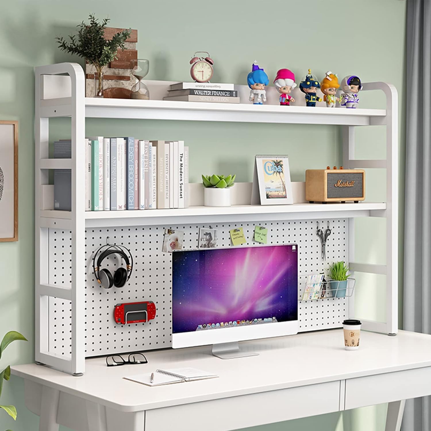Amazon｜2段式工業用デスクトップ本棚、SXZenSpace用ブックケース、多