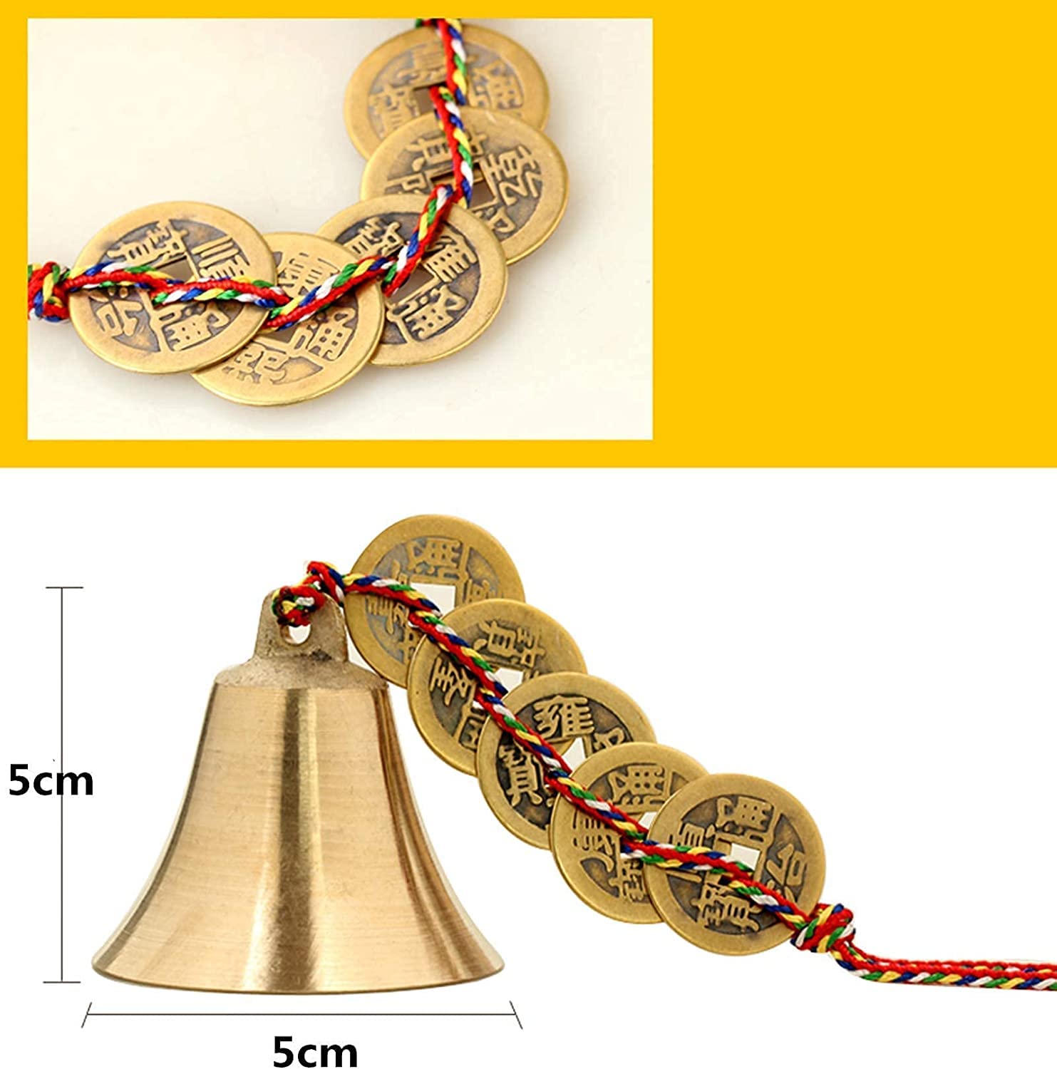 Amazon.co.jp: ドアベル ハンドベル 中国風水ベル - 古代の銅風