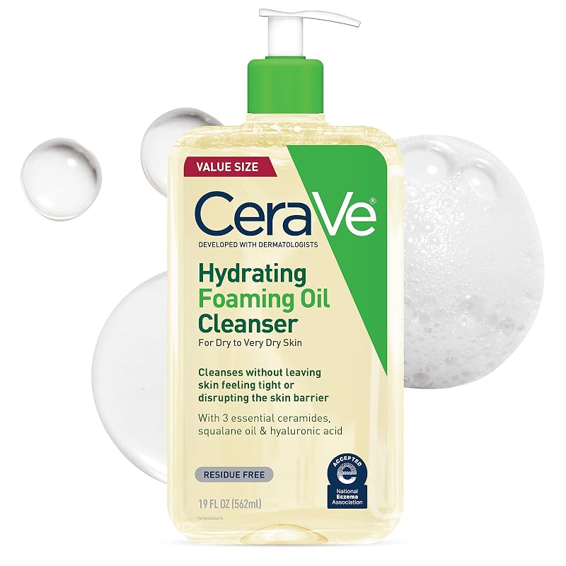 CeraVe Limpador facial em óleo com espuma e ácido hialurônico, 560 mL