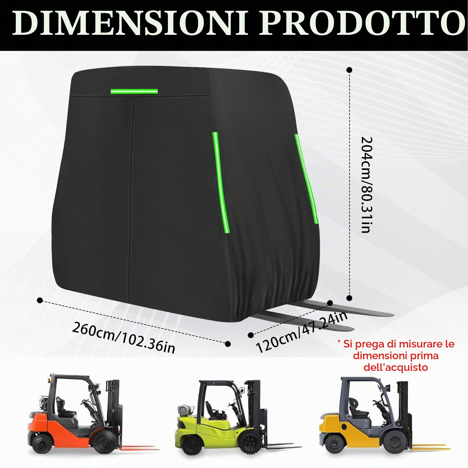 Telo Per Carrello Elevatore, Telo 420d Per Carrello Elevatore, Telone Per Carrello Elevatore Adatto A Tutti I Carrelli Elevatori Fino A 3628 Kg, Pioggia, Neve, Polvere, Foglie, Protezione Uv