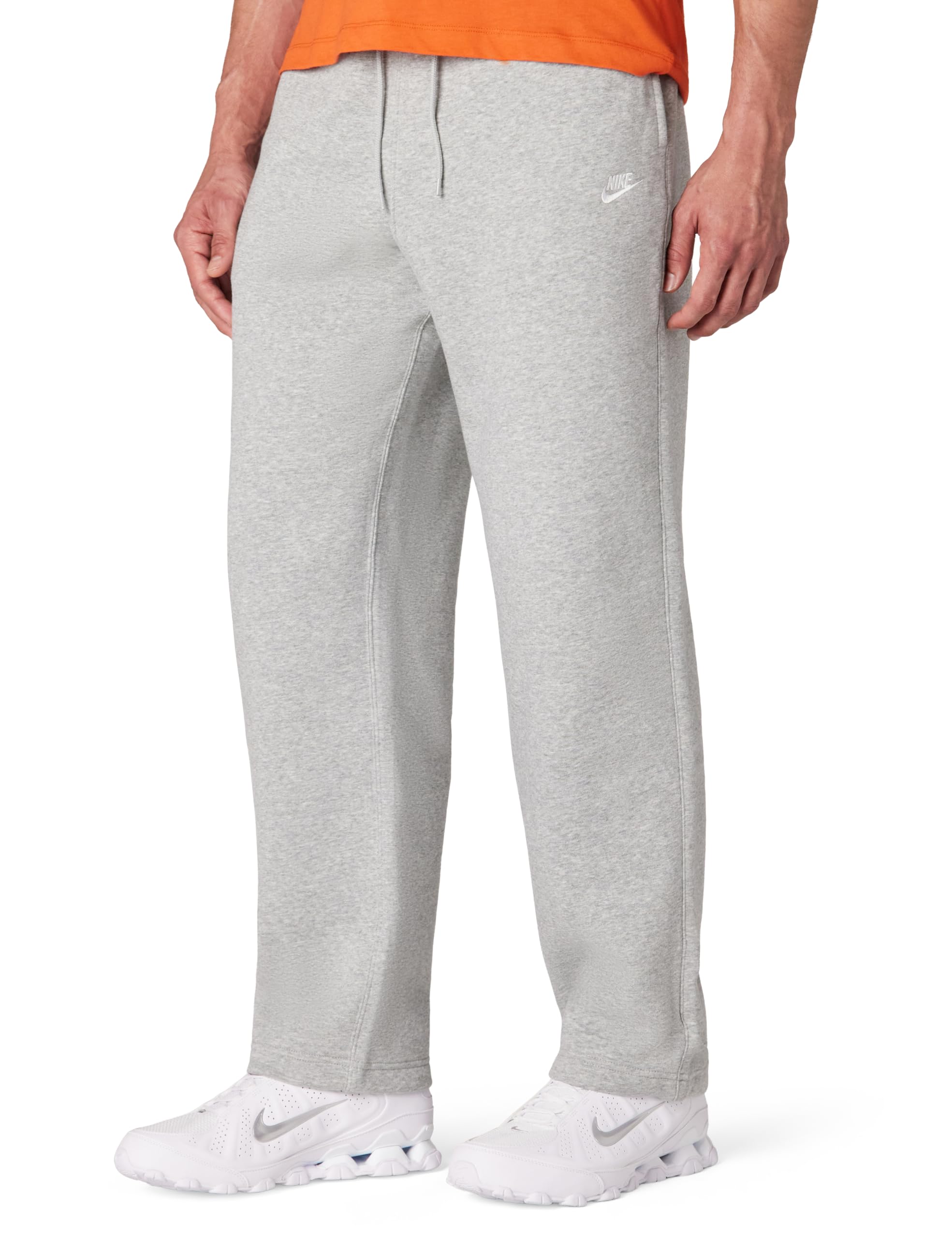 Nike Club spodnie bungee z polaru dla mężczyzn, Dk Grey Heather/Lt Smoke Grey/White, IF0488-063, S