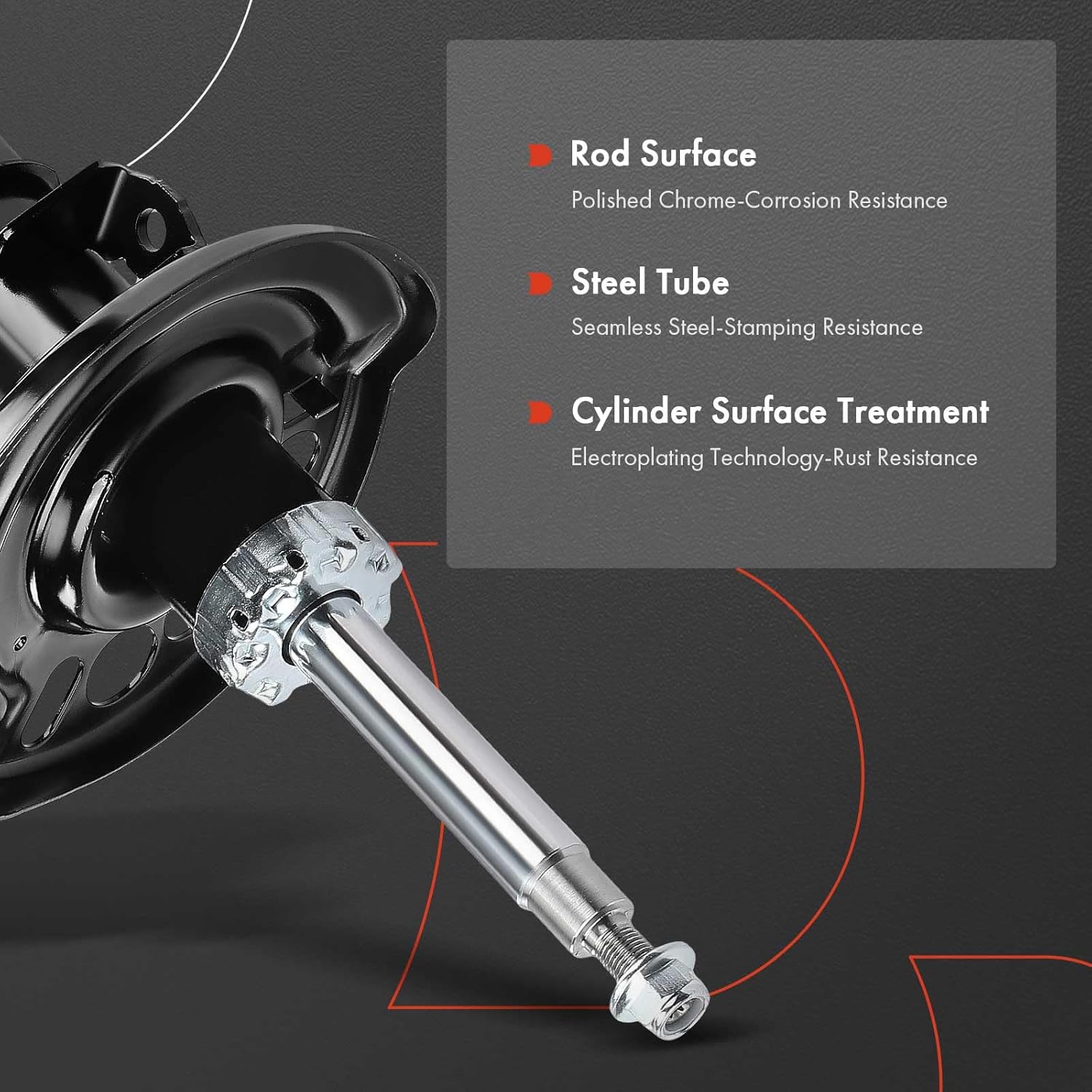 A-Premium Front Struts Compatible with Chevrolet Malibu 2016-2025 - 2x Replacement Suspension Bare Strut Shock without Coil Spring