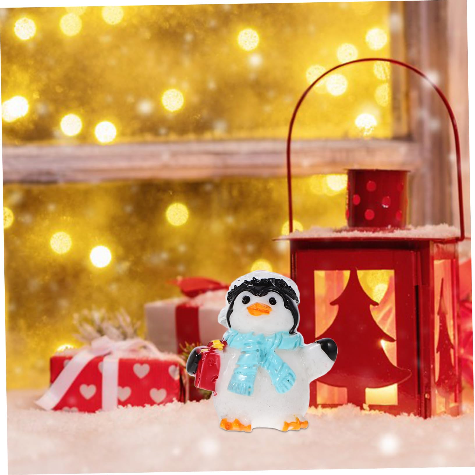 Totority DIY Micro Landscape 20pcs Resin Penguin Bear Christmas Ornaments Miniature Decor for Home Office