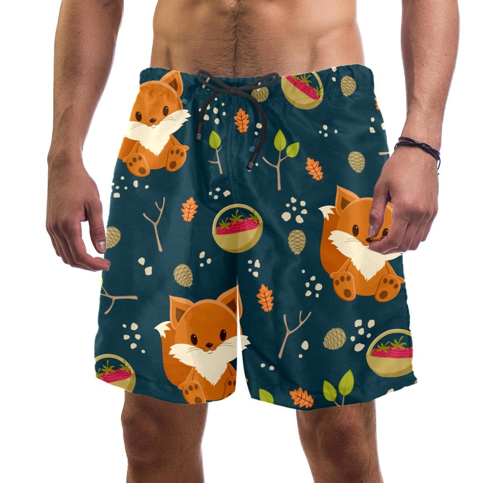 Maillots de bain hommes JDEZ : short de plage renard mignon